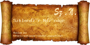 Szklenár Nándor névjegykártya