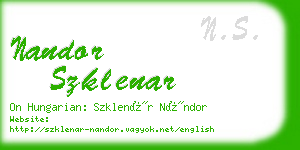 nandor szklenar business card